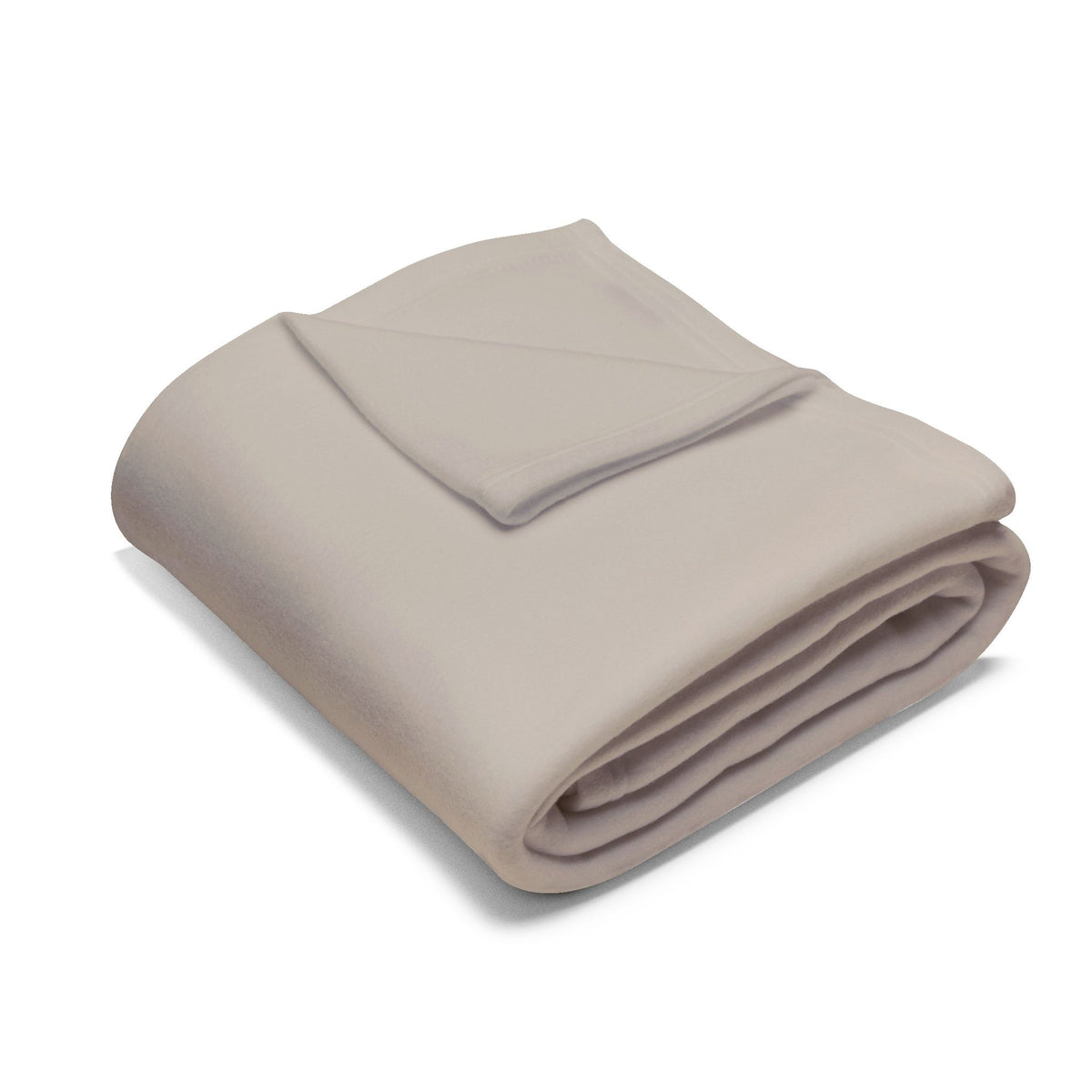 Beige blanket folded up.