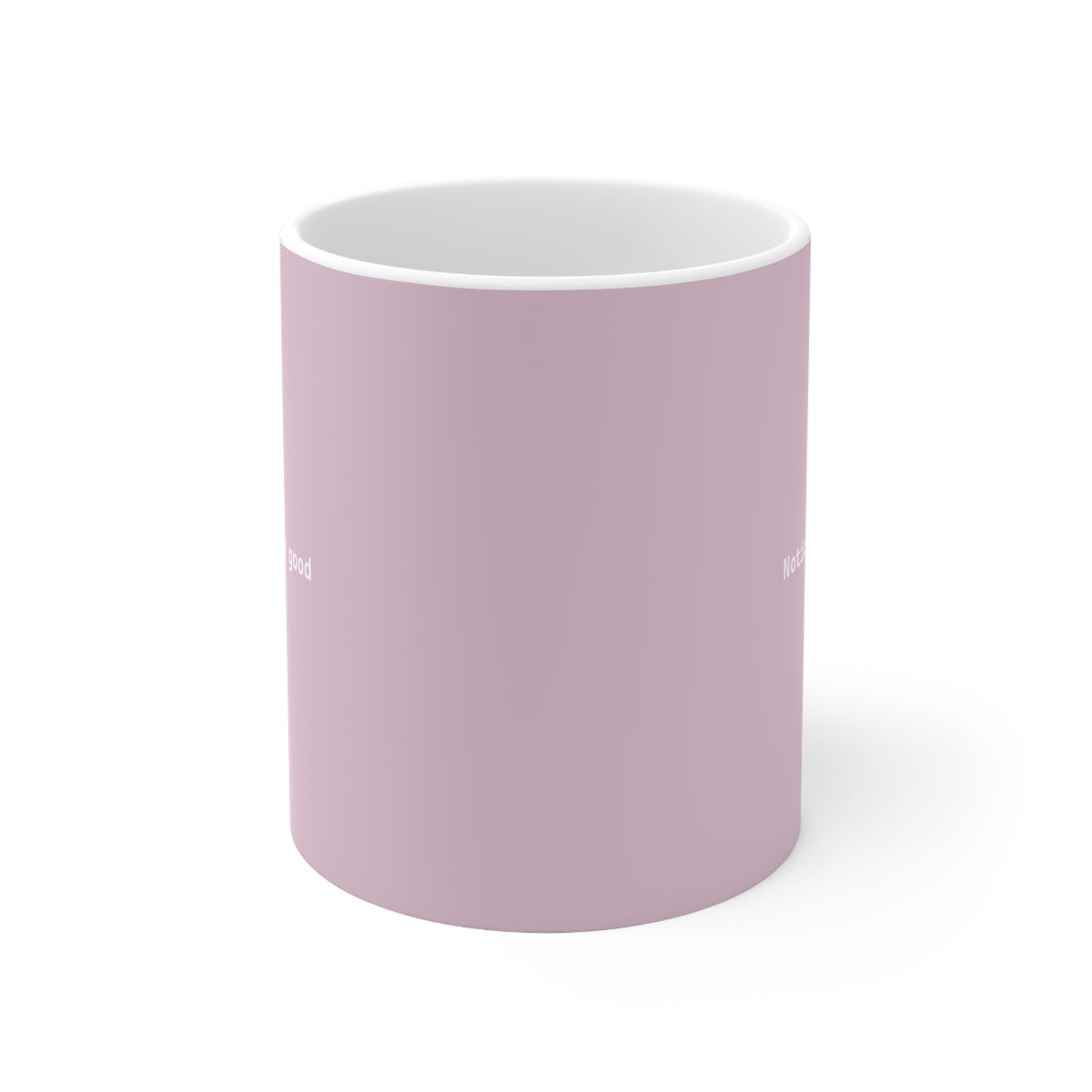 Front view of pink ceramic minimalist mug, 11oz size