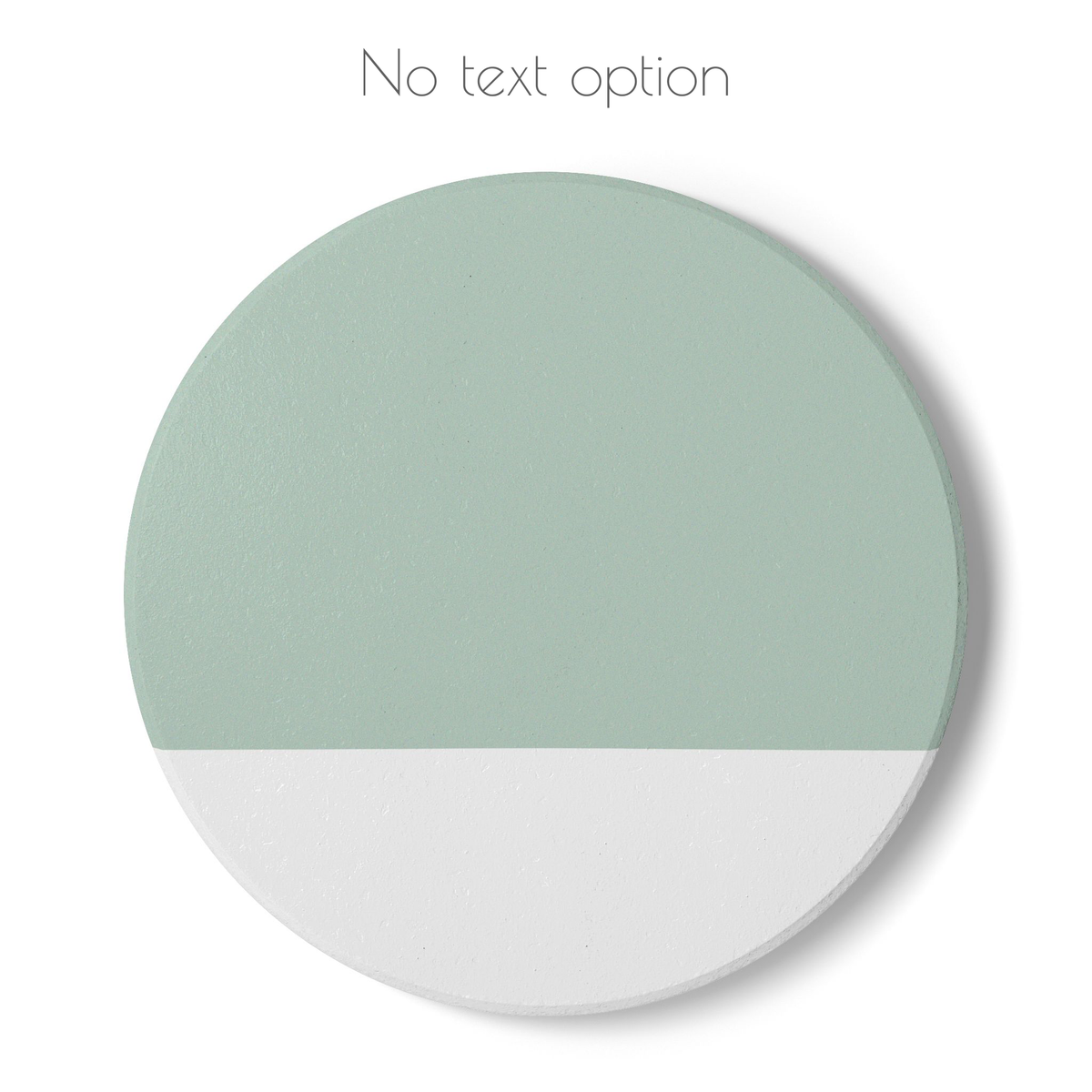 Minimalist Green and White Ceramic Coaster with Quote, Personalized Custom Text Gift