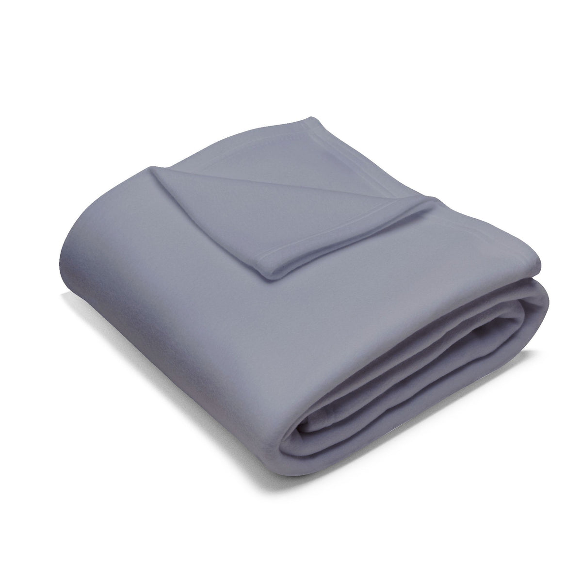 Dark grey blanket folded up.