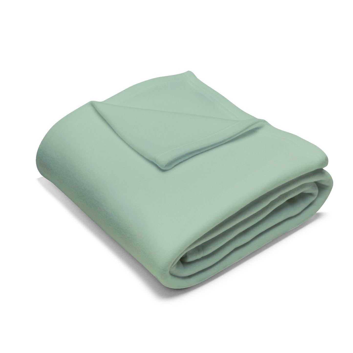 Green blanket folded up.