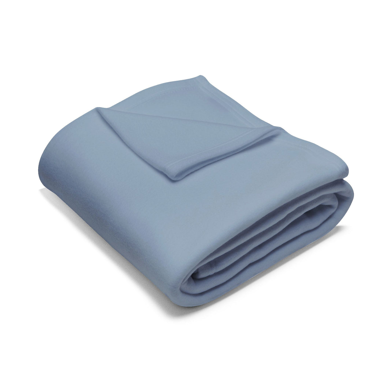 Blue blanket folded up.