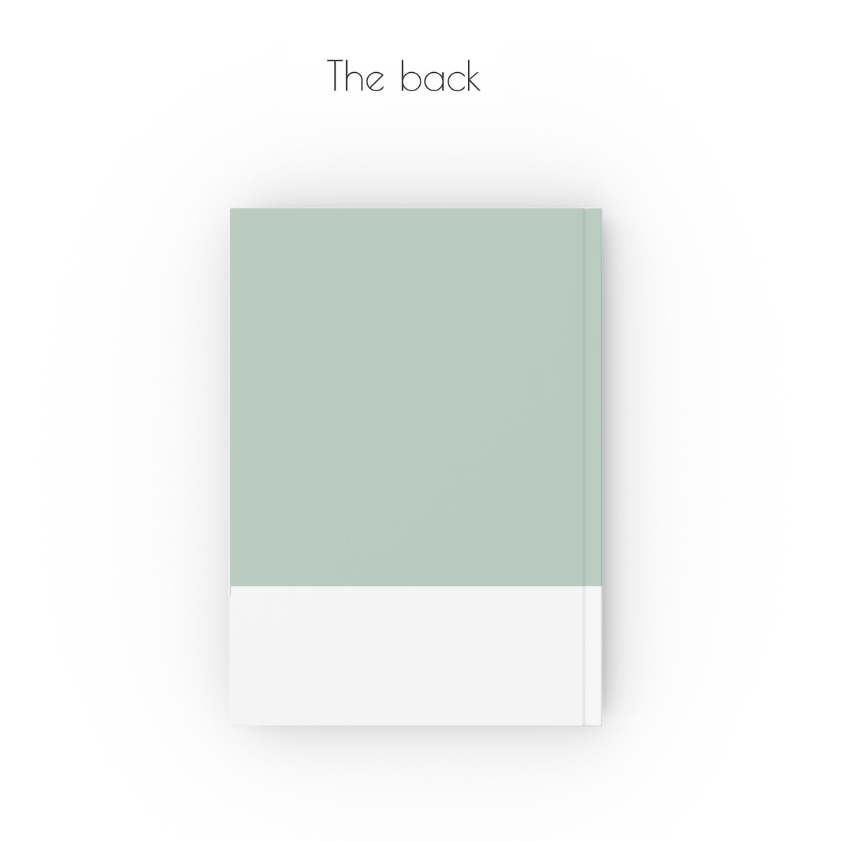 The back of the notebook is plain green and white