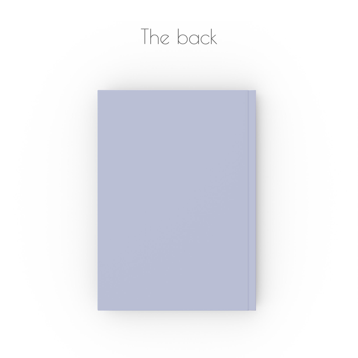 The back of the journal notebook is plain purple