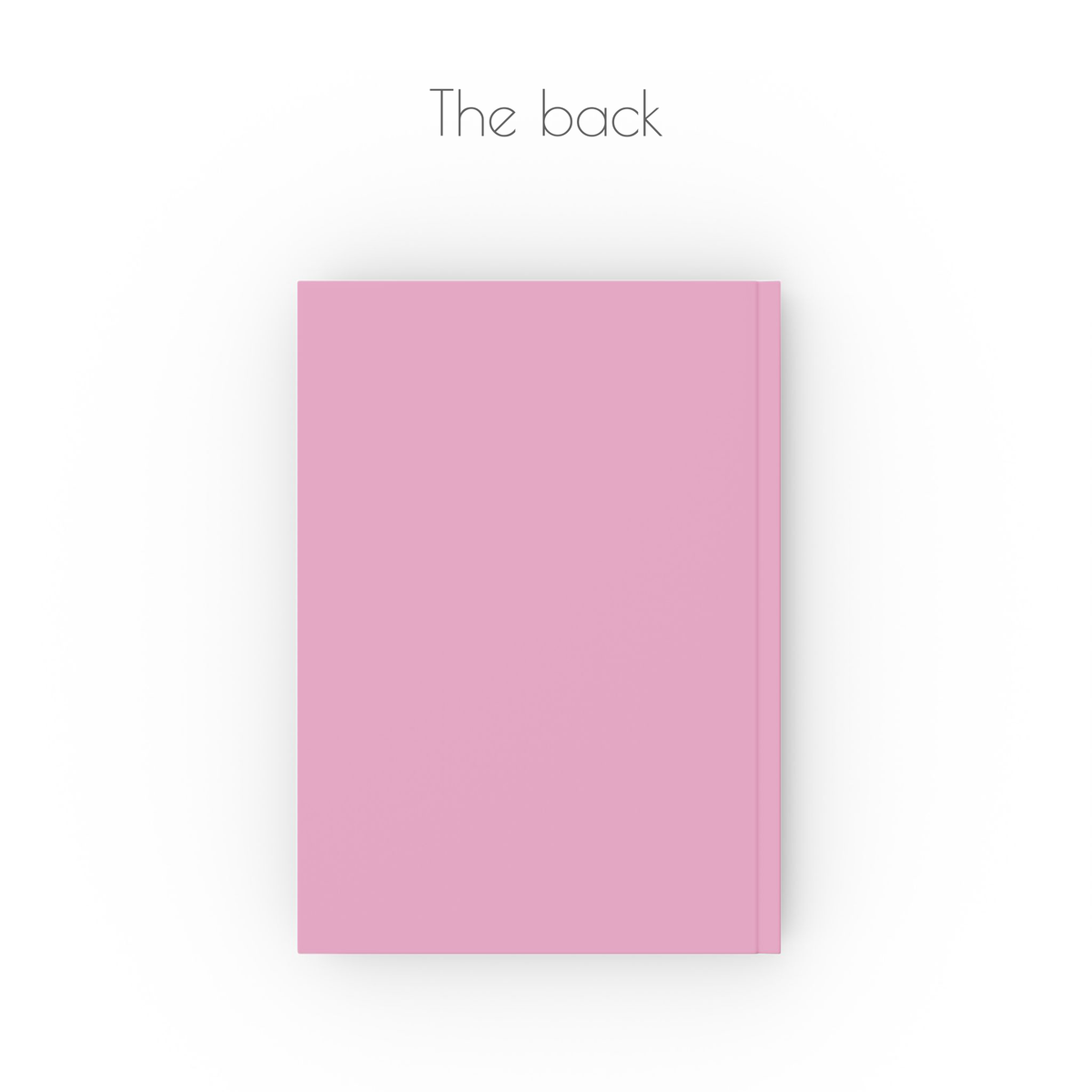 The back of the journal is plain pink