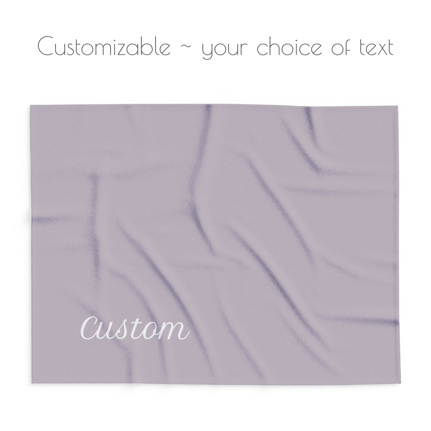 Brown blanket with your choice of personalized text. 