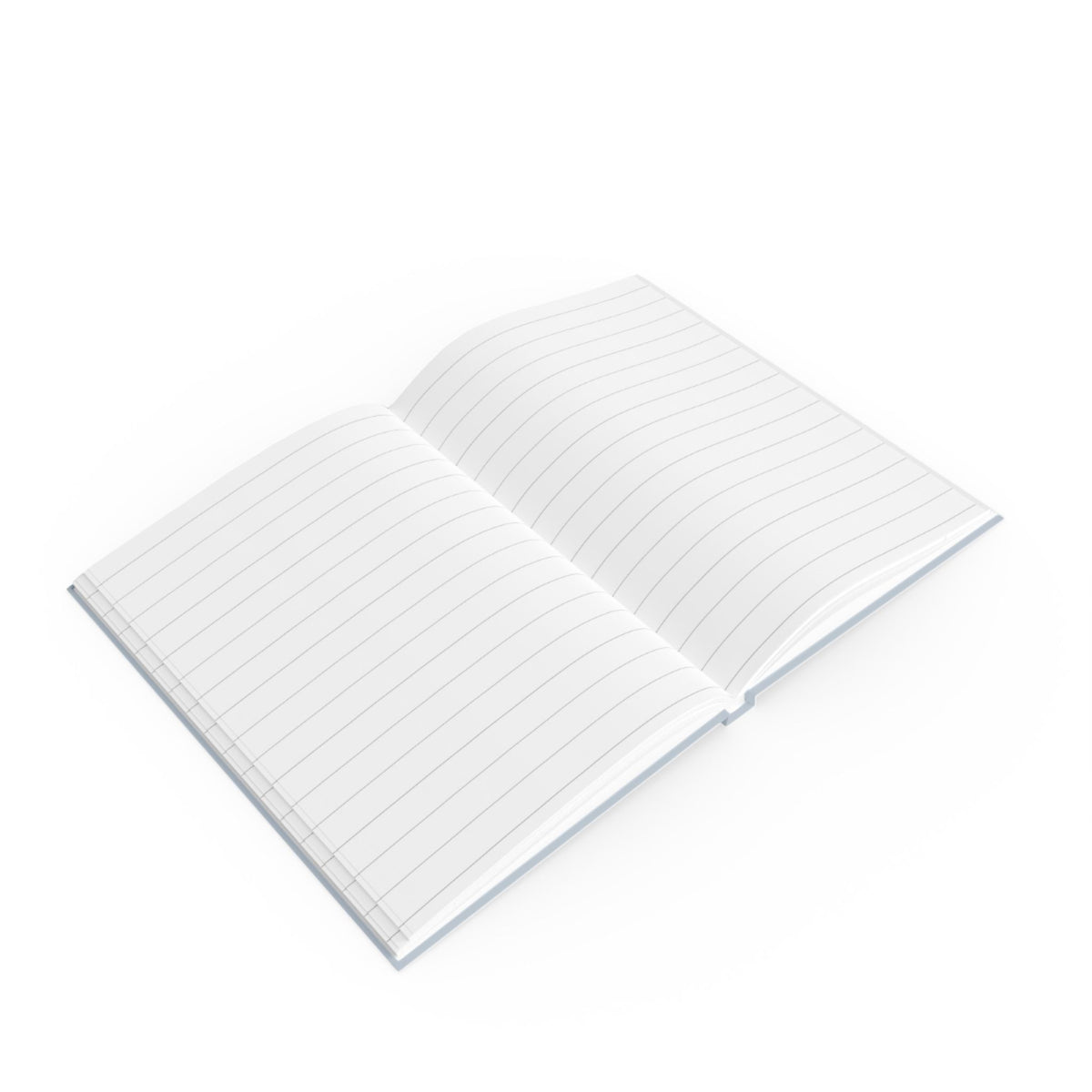 Open view of journal showing lined, ruled pages
